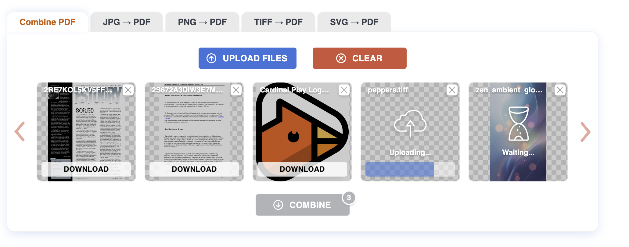 File tiles being reordered