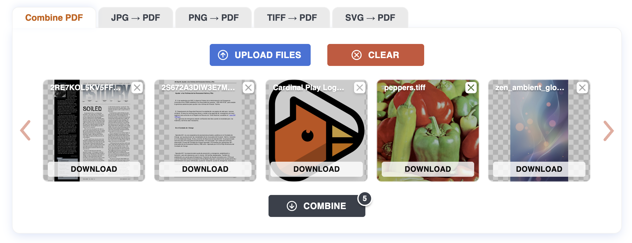 Files ready, single Download all button highlighted